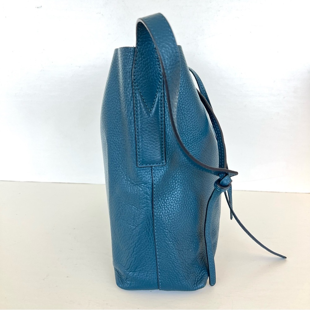 MICHAEL KORS Junie Blue Pebbled Leather Shoulder Bag Crossbody Messenger Bag - Picture 3 of 16